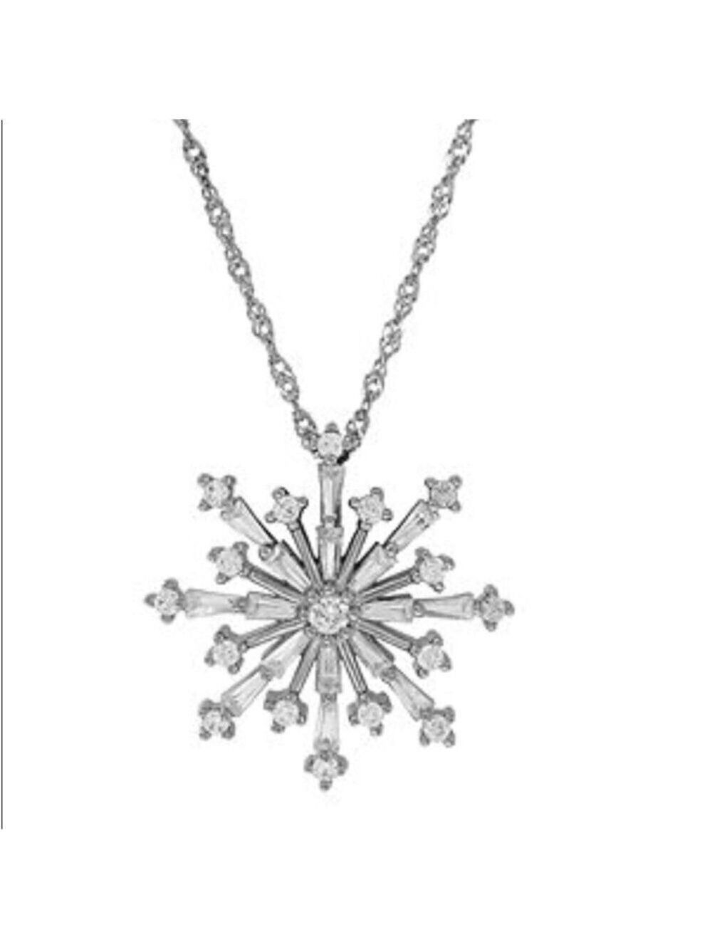 Snowflake Jewelry set Sterling Silver Cubic Zirconia gift boxed - Picture 5 of 9